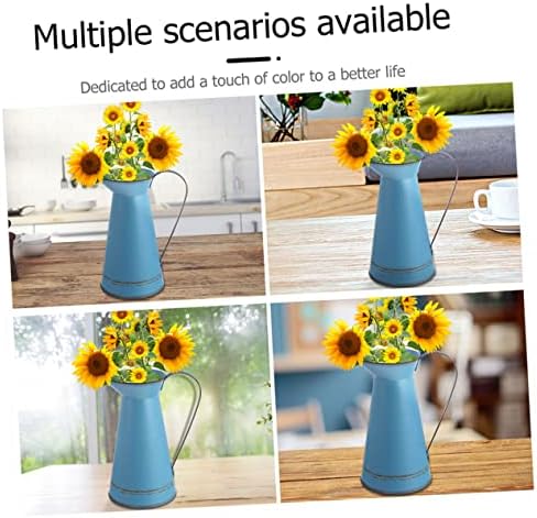 STOBAZA 2pcs Rustic Iron Flower Pot Vintage Metal Vase