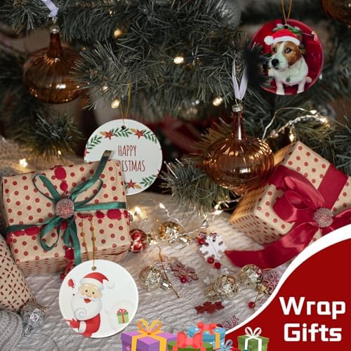 VPJ Sublimation Ornament Blanks - Double Side White Round Porcelain for Heat Press Printing