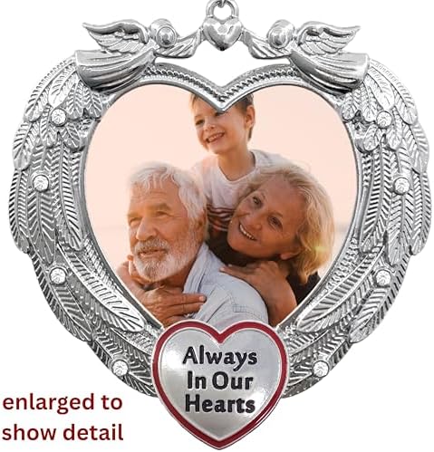 Memorial Christmas Angel Wing Photo Ornament - Always in Our Hearts