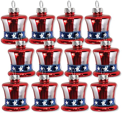 Lillian Vernon Uncle Sam Blown Glass Decorations 12-Piece Set