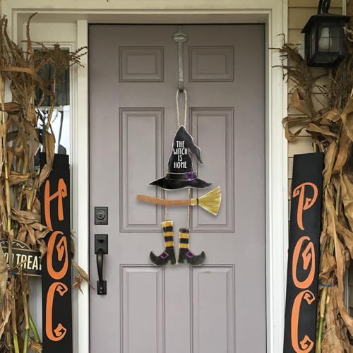 MelonBoat Halloween Witch Door Decor Wreath