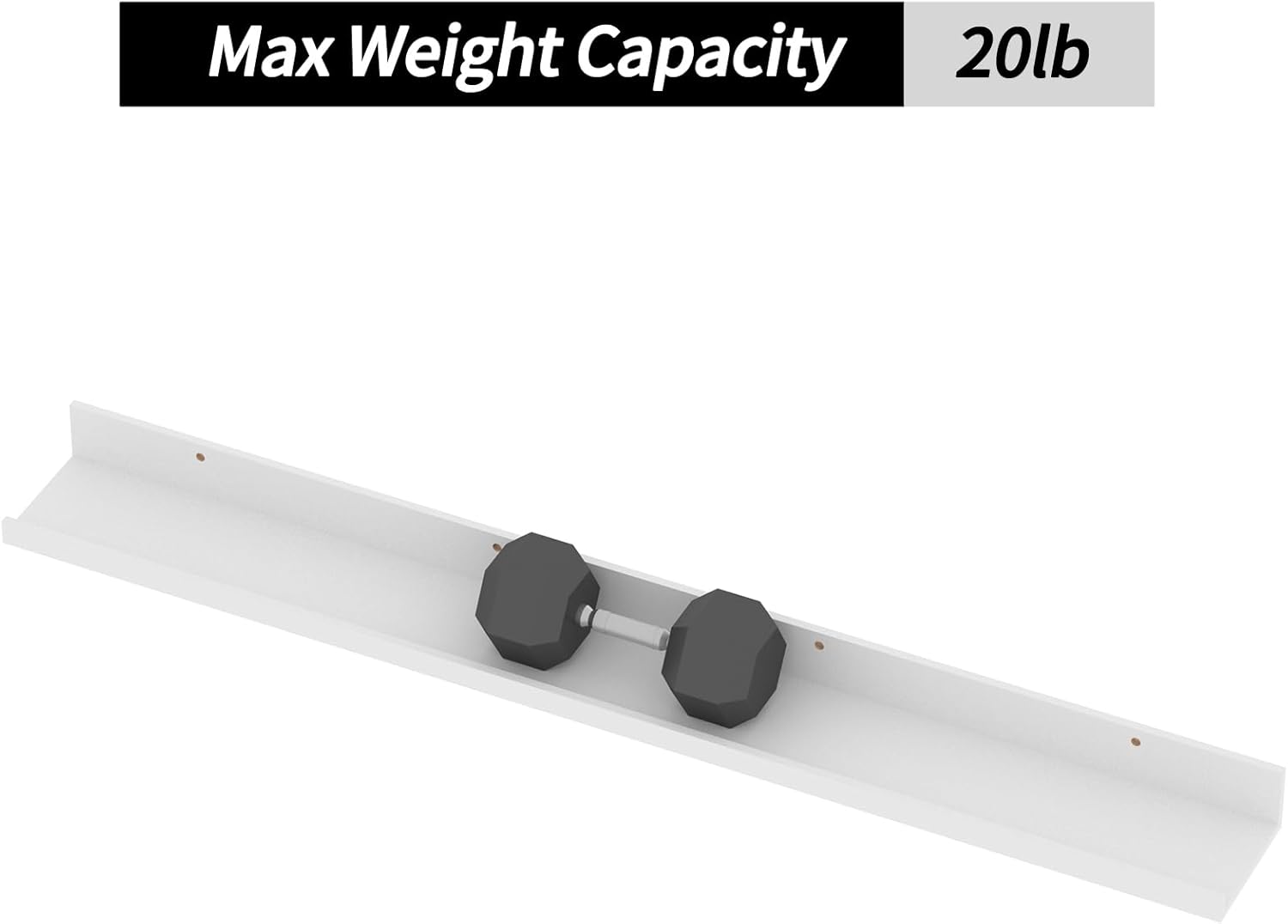 Giftgarden 47 Inch White Floating Shelves Set of 3