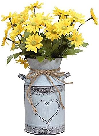 Soyizom Rustic Galvanized Milk Can Decor Vase