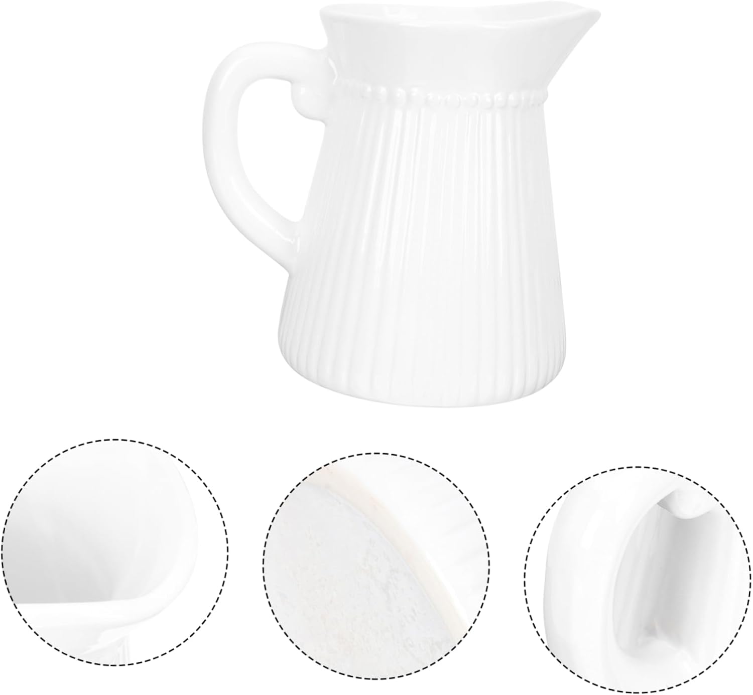 STOBAZA White Kettle Shape Ceramic Flower Vase