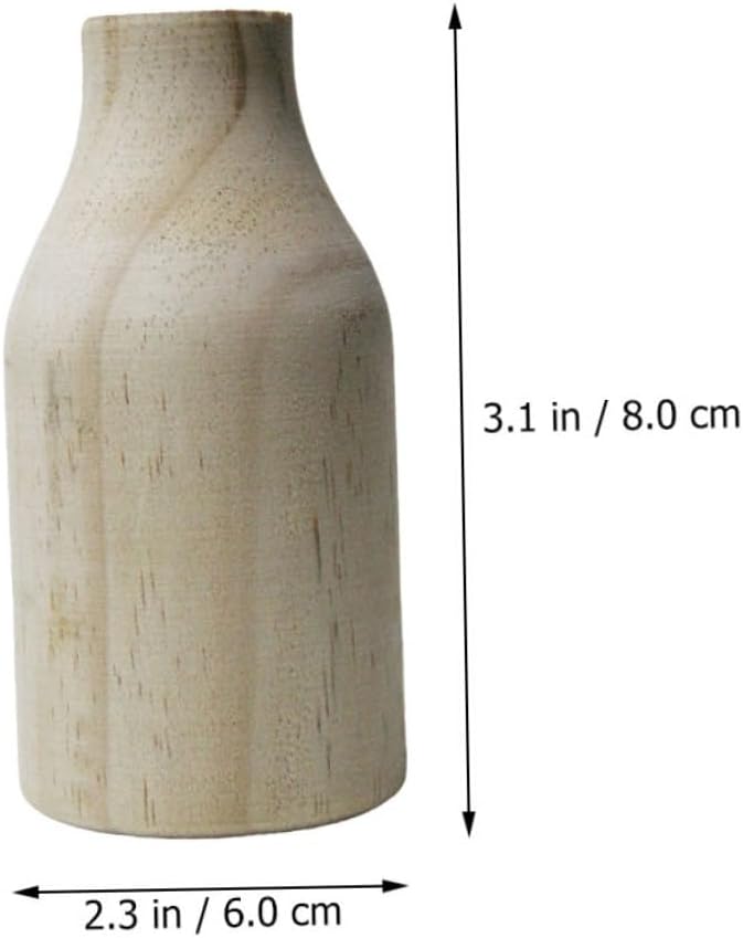 Rustic Small Pine Wood Vase for Table Centerpiece