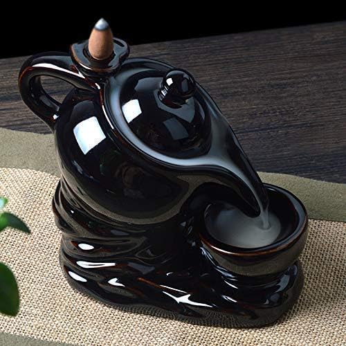 Kettle Design Backflow Incense Holder with 10 Free Cones