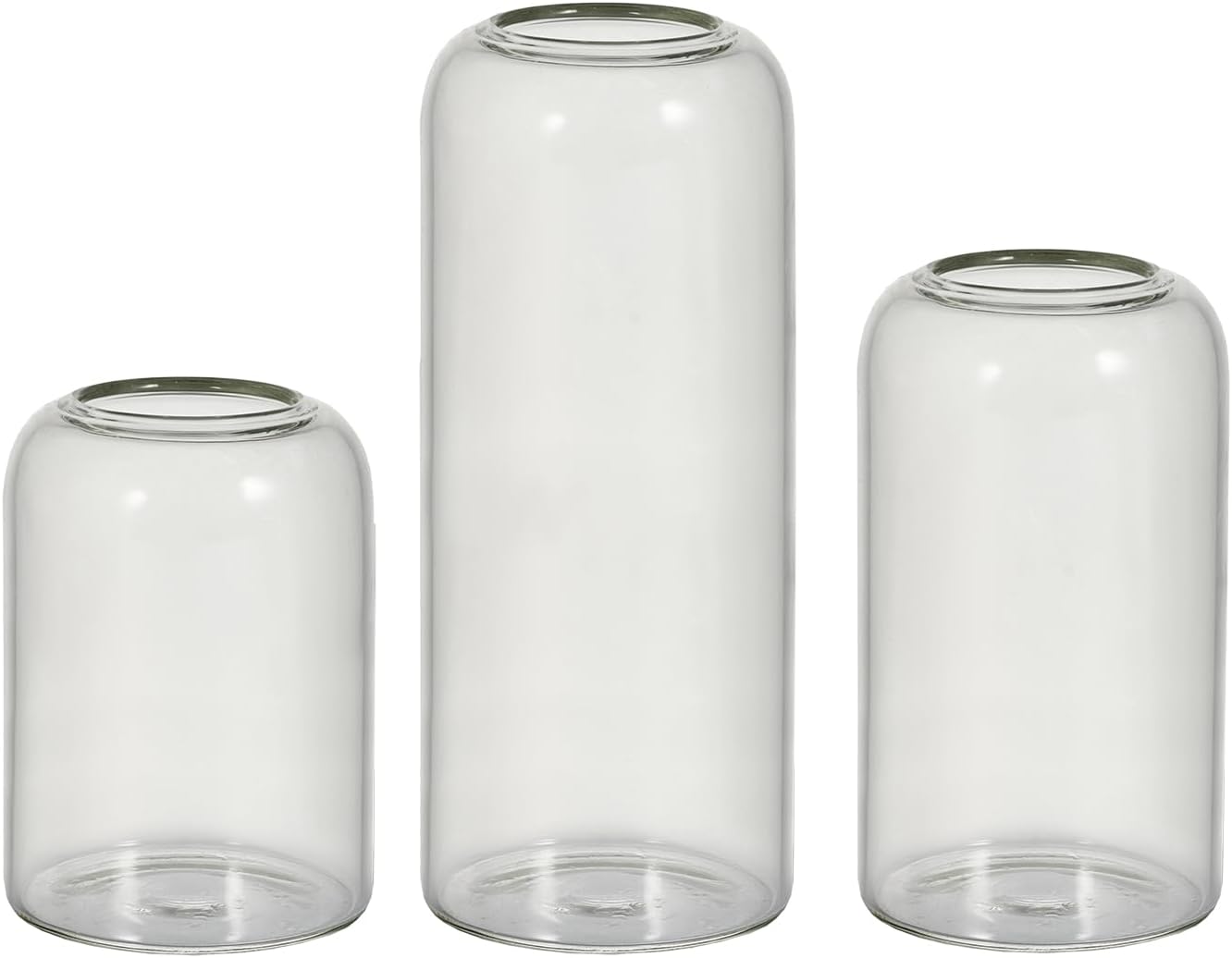 Tahnach Glass Bud Vases Set of 3 Clear Vases for Centerpieces