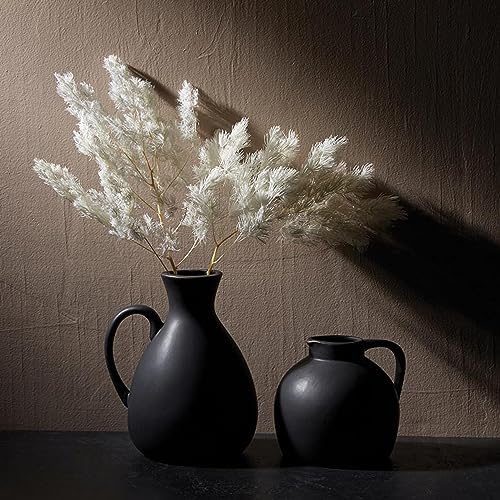 47th Main Ceramic Vase Pitcher Style Black 7 Inch