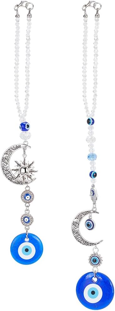 WEBEEDY 2pcs Evil Eye Car Hanging Decor