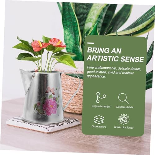 Rustic Metal Flower Bucket Vintage Iron Vase for Home Decor