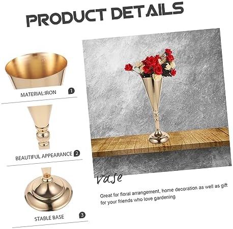 Iron Trumpet Vase for Floral Arrangements and Home Decor