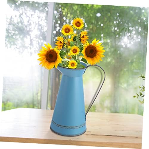 STOBAZA 2pcs Rustic Iron Flower Pot Vintage Metal Vase