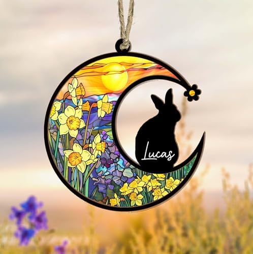 Personalized Rabbit Memorial Suncatcher Custom Bunny Gift