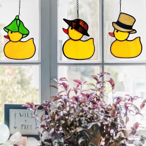 Stained Glass Jeep Ducks Window Decor Suncatcher Ornament