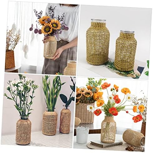 1pc Artistic Glass Flower Vase Japanese Style Home Decor