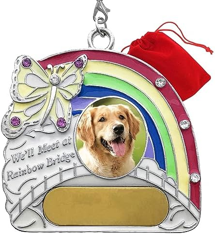 Pet Memorial Rainbow Bridge Ornament with Engraving