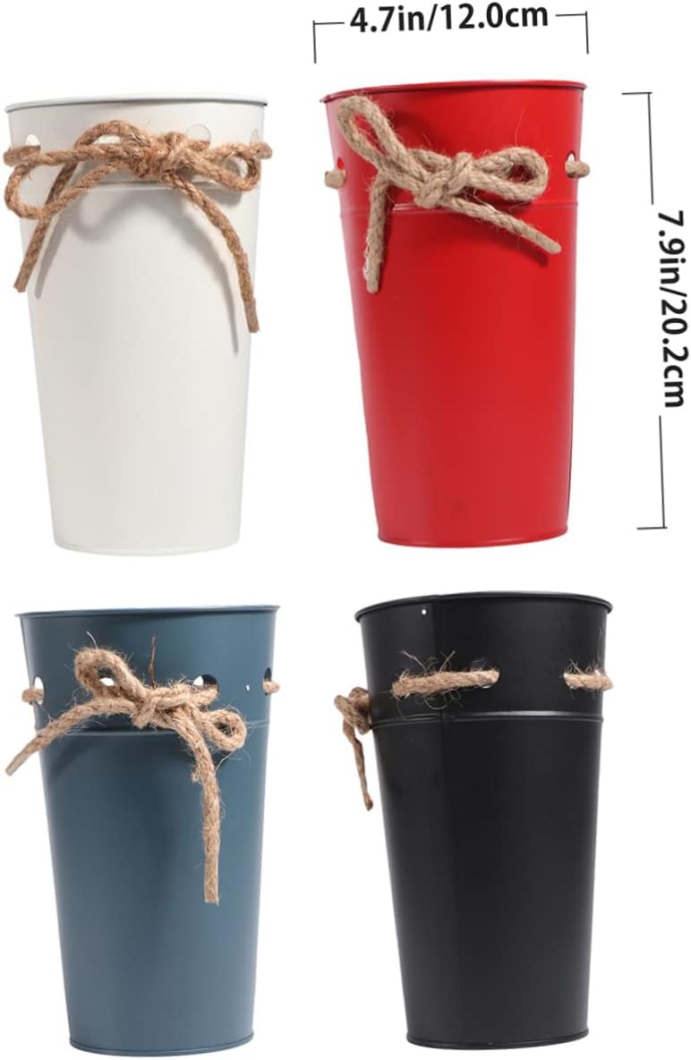 Vintage Iron Bucket for Flowers and Plants