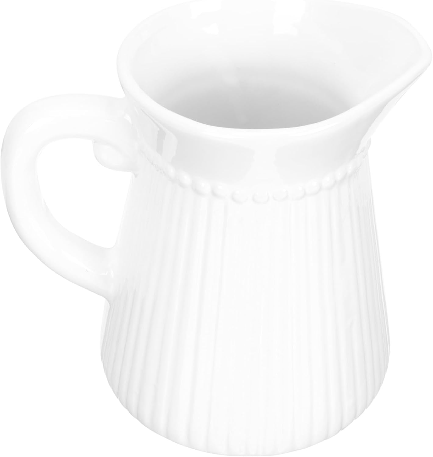 STOBAZA White Kettle Shape Ceramic Flower Vase