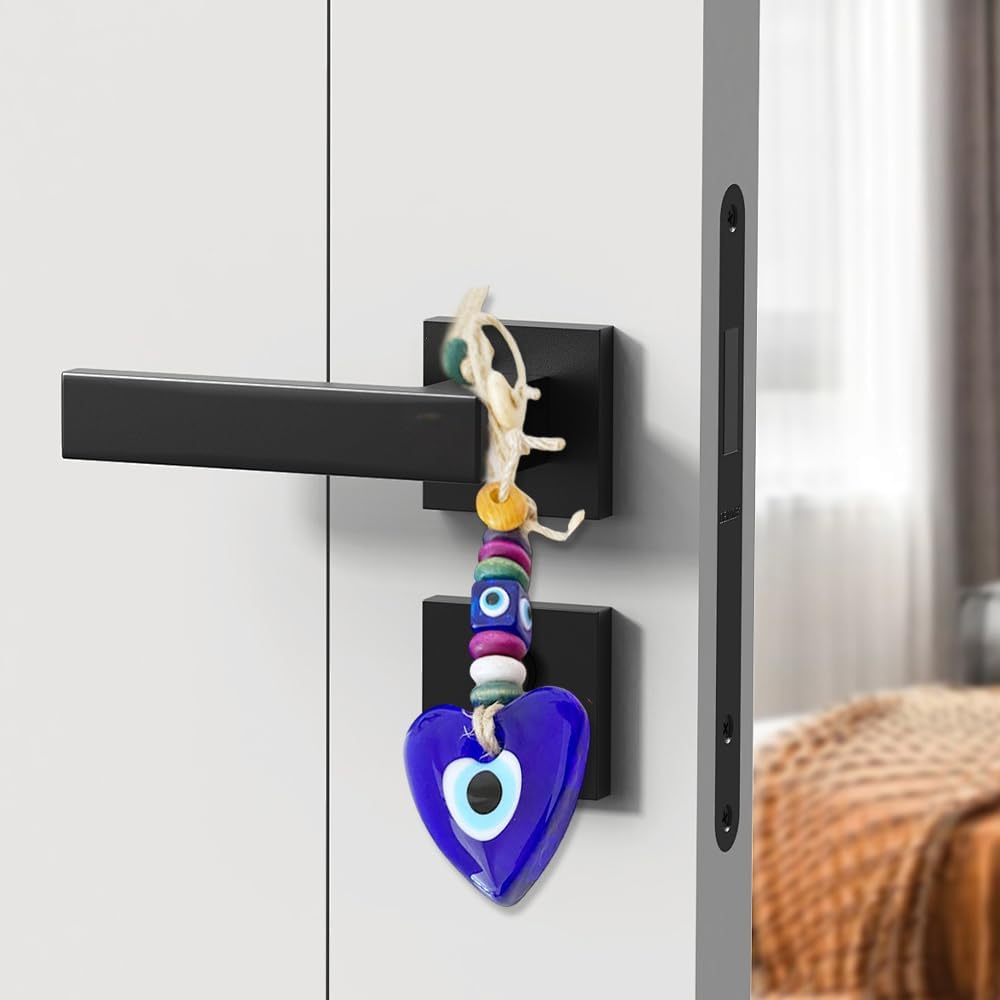 Set of 4 Blue Evil Eye Wall Hanging Car Charm Decor