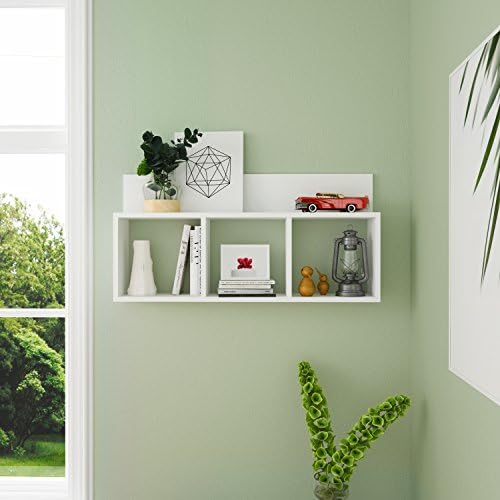 Danya B Modern 3 Cube Floating Wall Shelf - White
