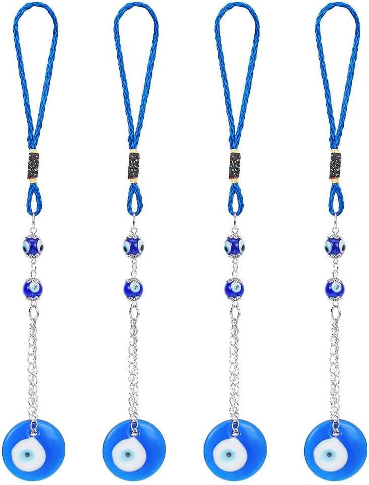 WEBEEDY 4 PCS Evil Eye Car Hanging Decor
