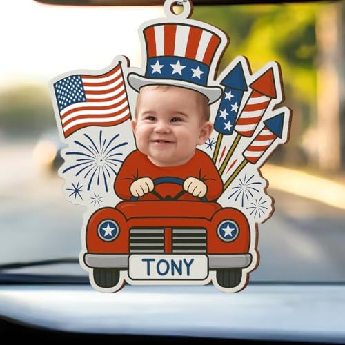 Customizable Baby 4th of July Car Hanging Ornament