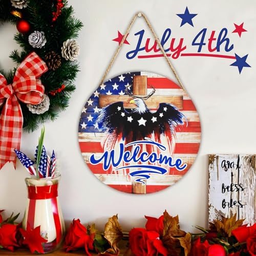 4th of July Patriotic Eagle Wreath Door Decor