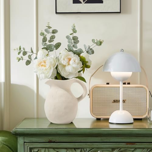 Ceramic Jug Vase Small Rustic Handle Decor Pot for Home