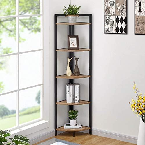 FATORRI Tall Corner Shelf with 5 Tiers