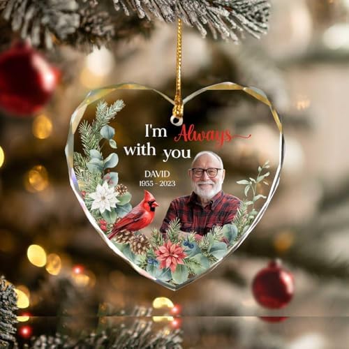 Custom Photo Im Always with You Cardinal Ornament