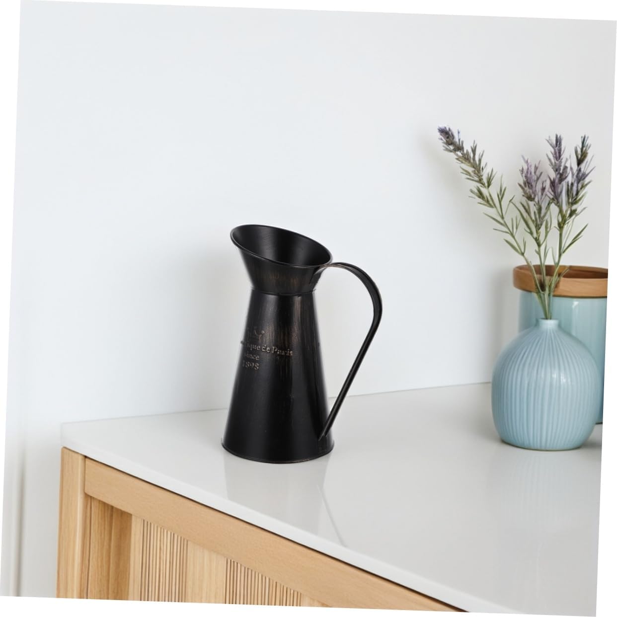 DOITOOL Rustic Shabby Chic Black Metal Vase