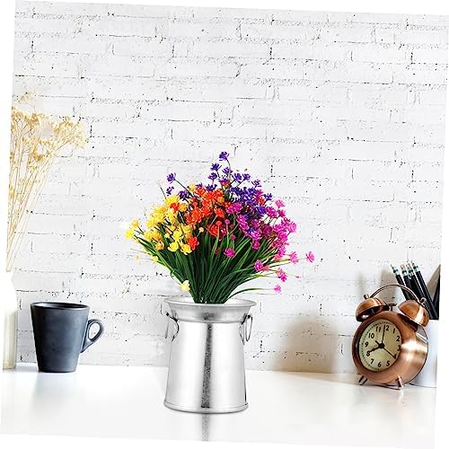 3pcs Vintage Iron Flowerpot Rustic Vase for Decor