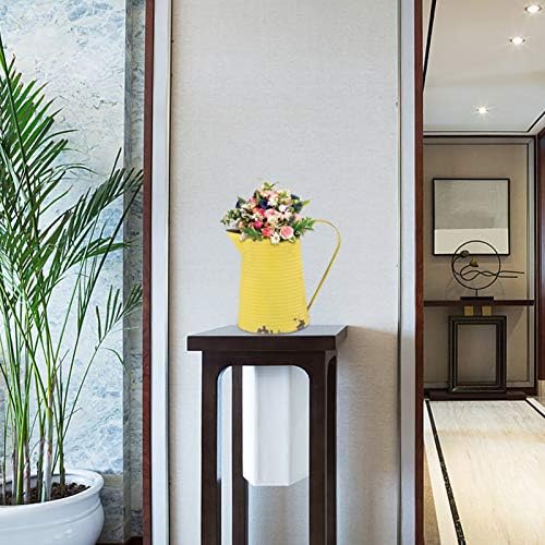 Hemoton Galvanized Metal Flower Vase Rustic Style