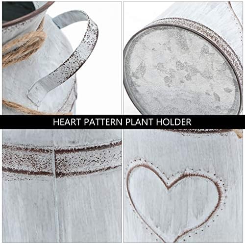 Vintage Tin Vase for Flowers - Rustic Heart Shaped Decor