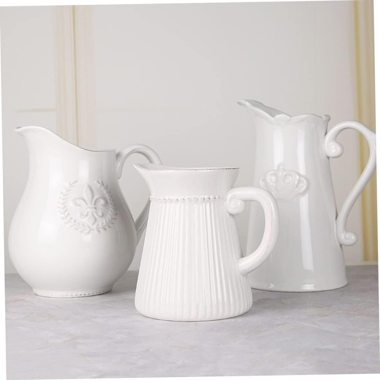 Trendy White Ceramic Flower Holder Decorative Vase