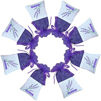 Sanrich 50PCS Lavender Sachet Bags Empty Deep Purple Cotton-Ramie Sacks