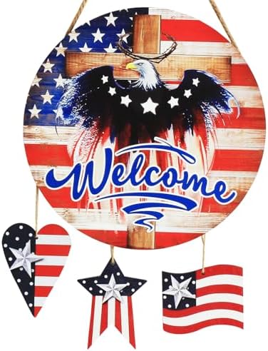4th of July Patriotic Eagle Wreath Door Decor