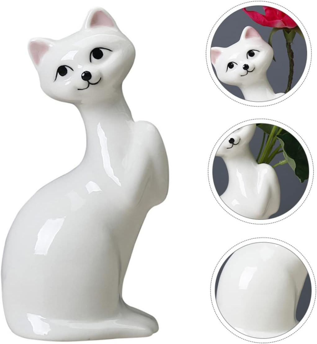 Mini Kitten Ceramic Flower Vase Home Decor