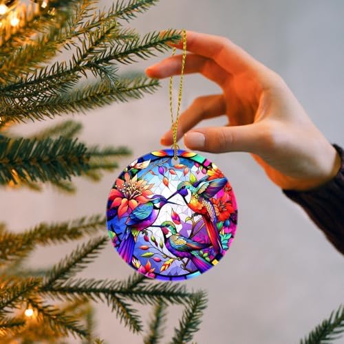 Ceramic Hummingbird Christmas Tree Ornament Decor