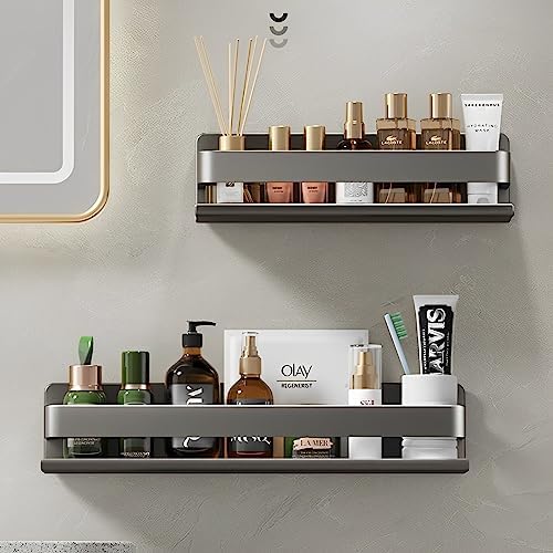 Stainless Steel Detachable Wall Mounted Floating Shelf Set of 1 Gray