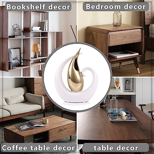 Modern Ceramic Vase Gold and White Decor