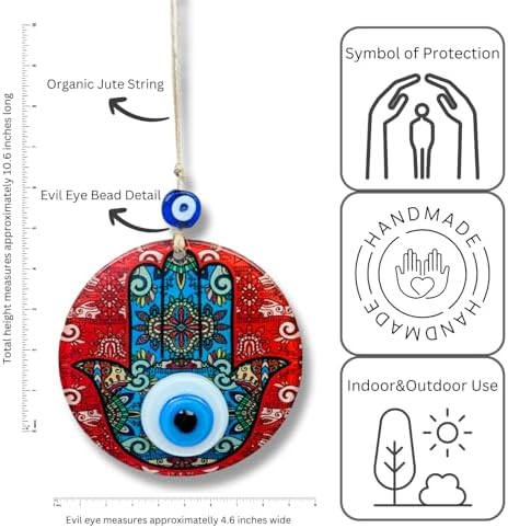 Fusion Hamsa Hand Hanging Decor with Evil Eye