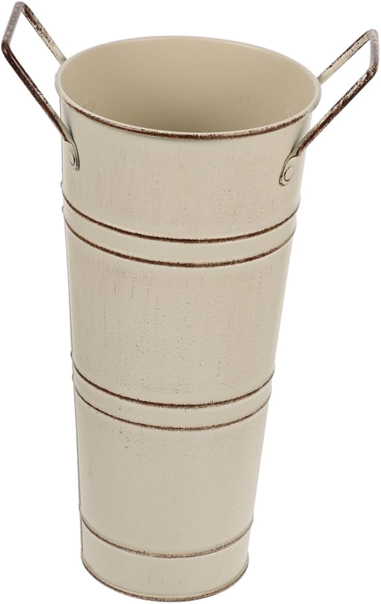 STOBAZA Iron Flower Bucket Vintage Decorative Vase