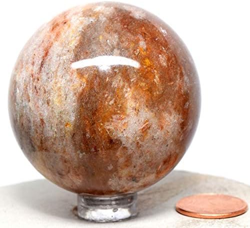 HQRP 2 Inch Yellow Quartz Sphere with Stand