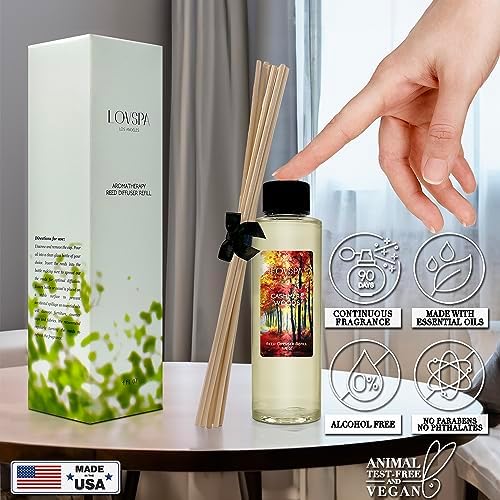 LOVSPA Cashmere Woods Reed Diffuser Oil Refill with Reeds 4 oz