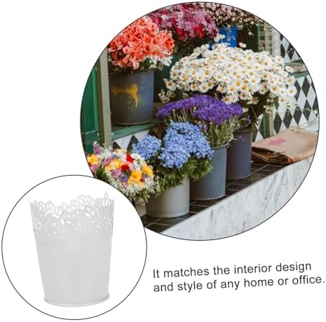 ABOOFAN White Hollow Iron Storage Buckets Set