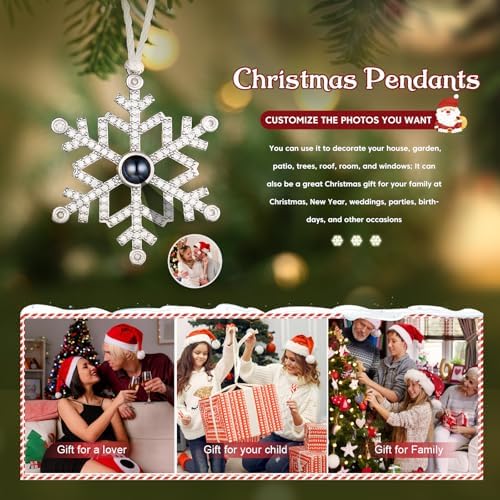 Personalized Christmas Photo Ornament with Custom Snowflake Design