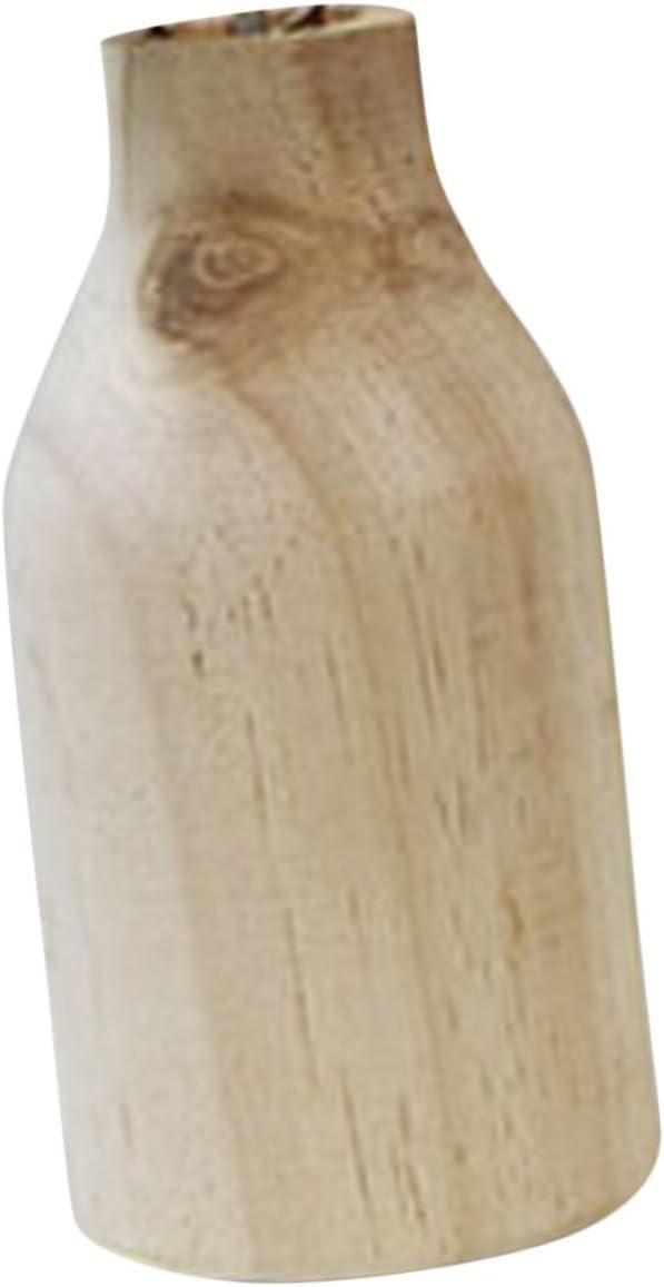 Rustic Small Pine Wood Vase for Table Centerpiece