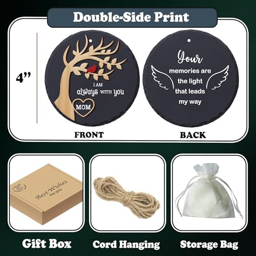 Mom Memorial Ornament Stone Sympathy Gift for Loss of Mother Cardinal Im Always with You Christmas Ornament