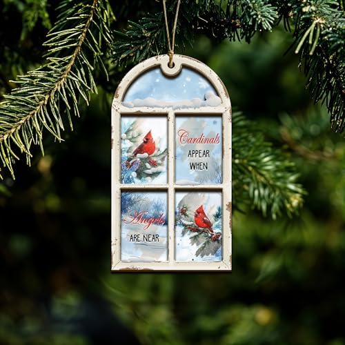 Red Cardinal Memorial Hanging Ornament 35 Inches 2 Layer